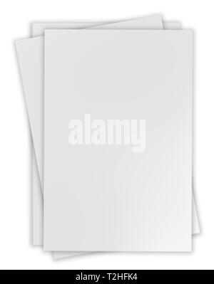 White Paper sheets  isolated on  white background Stock Photo