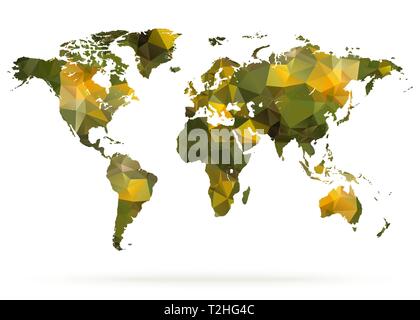 Abstract polygonal world map vector Stock Vector