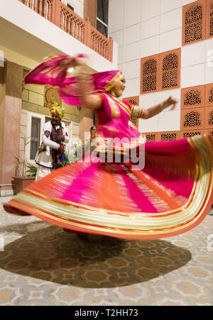 Gypsy dancer in Pushkar, Rajasthan, India, Asia Stock Photo