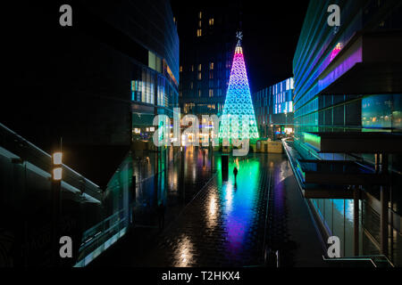 Liverpool Christmas Lights in city at night, England, United Kingdom, Europe Stock Photo