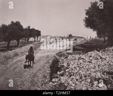 Mount of Olives - Road from Bethany to Jerusalem Stock Photo