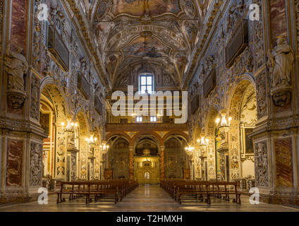 Interior of the Santa Caterina d'Alessandria Church, Palermo, Sicily, Italy, Europe Stock Photo