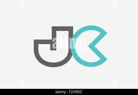 grey blue alphabet letter jc j c logo 3d design suitable for a company ...