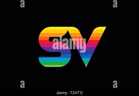 letter combination sv s v orange blue alphabet for company logo ...