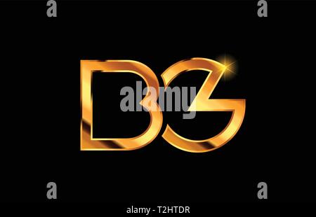 combination letter bg b g gold golden alphabet logo icon design with ...