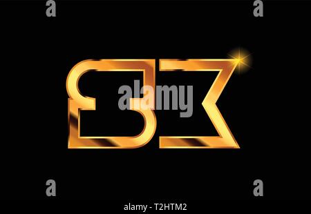 combination letter sx s x gold golden alphabet logo icon design with ...