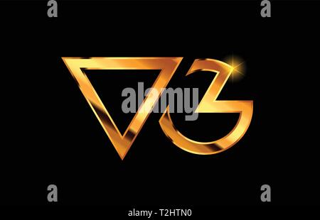 gold golden alphabet letter vg v g logo icon combination design ...