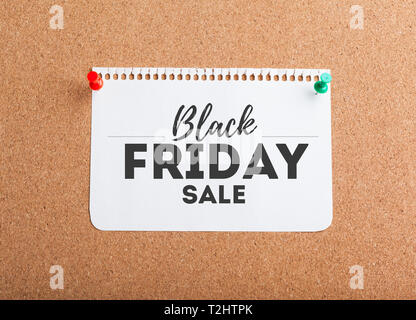 blank note paper on a cork board Stock Photo