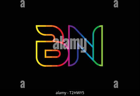 bn b n blue green alphabet combination letter logo design suitable for ...
