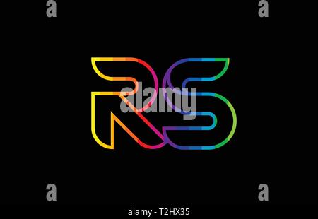 Rs R S Blue Pink Colorful Alphabet Alphabet Letter Logo Combination 