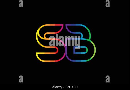 letter combination sb s b orange blue alphabet for company logo ...