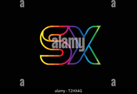 sx s x blue green alphabet combination letter logo design suitable for ...