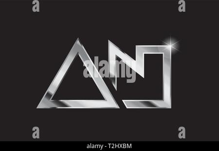 silver letter E K metal combination alphabet logo icon design with grey ...