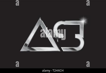 silver metal alphabet letter logo combination as a s design suitable for a company or business Stock Vector