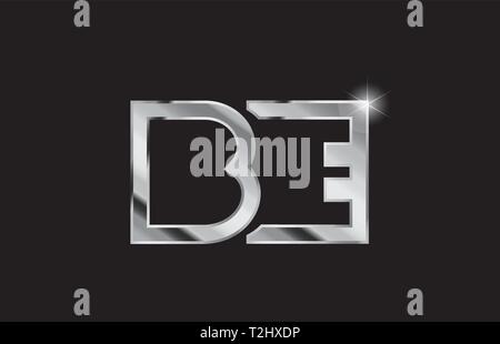 silver letter IN metal combination alphabet logo icon design with grey ...