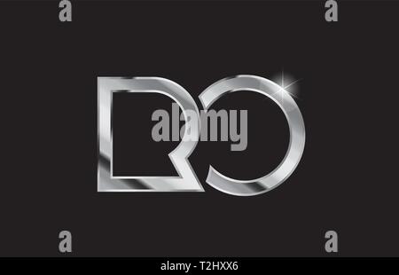 Silver Letter Ro Metal Combination Alphabet Logo Icon Design With Grey Color On Black And White Gradient Design For A Company Or Business Stock Vector Image Art Alamy