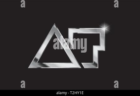 silver letter D B metal combination alphabet logo icon design with grey ...
