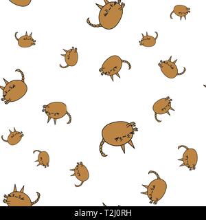 Seamless pattern of cartoon bunnies denoting scorpio zodiac signs. Vector illustration on white background. Stock Vector
