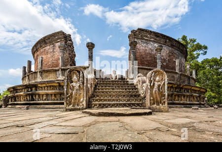 Ancient city of Polonnaruwa - watadage or vatadage temple taken in Polonnaruwa, Sri Lanka on 18 September 2016 Stock Photo