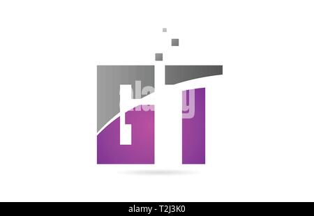 pink grey alphabet letter GT G T logo combination design suitable for a ...