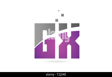 pink grey alphabet letter GX G X logo combination design suitable for a ...