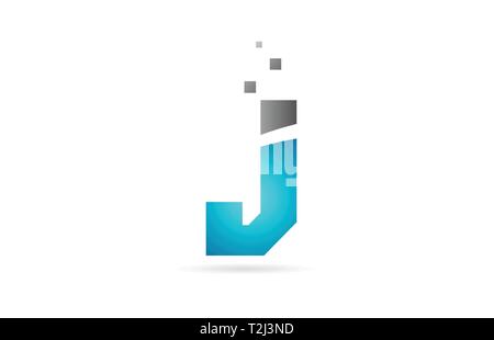 blue grey alphabet letter J logo design suitable for a company or business Stock Vector
