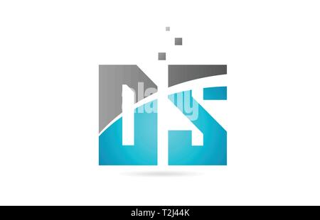 grey blue alphabet letter ds d s logo 3d design suitable for a company ...