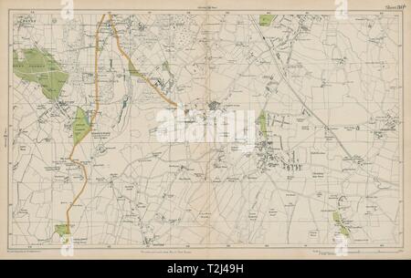 ORPINGTON Farnborough Keston Mark Pratt's Bottom Chelsfield. BACON 1919 map Stock Photo