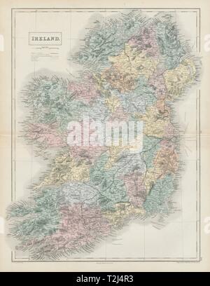 ireland-showing-counties-railways-by-sidney-hall-1854-old-antique-map