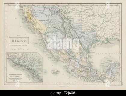 Mexico, California & Texas. CA Gold rush districts. Utah & NM Territory 1856 map Stock Photo