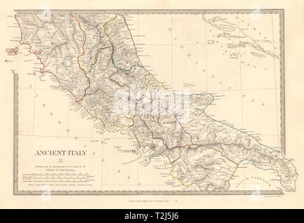 ANCIENT ITALY SOUTH. Apulia Latium Sabini Samnium Picenum Etruria. SDUK 1845 map