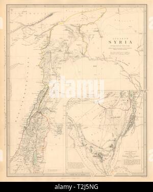 ANCIENT SYRIA. Levant; Sinai. wanderings of the Israelites. SDUK 1846 old map