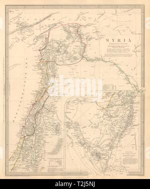 LEVANT. Syria Palestine Lebanon (Modern). Inset Sinai. SDUK 1846 old map