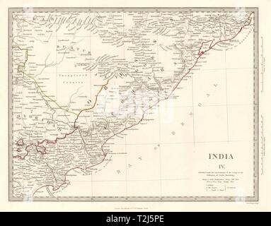 INDIA IV. Cicars Mouths of the Godavery Berar Hyderabad Orissa. SDUK 1846 map