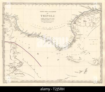 NORTH AFRICA OF BABRBARY IV. TRIPOLI. Libya. Gulf of Sidra Sirte. SDUK 1846 map