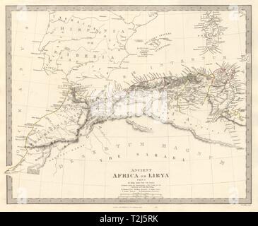 ANCIENT NORTH AFRICA. Mauritania Byzacium Morocco Algeria Tunisia. SDUK 1846 map