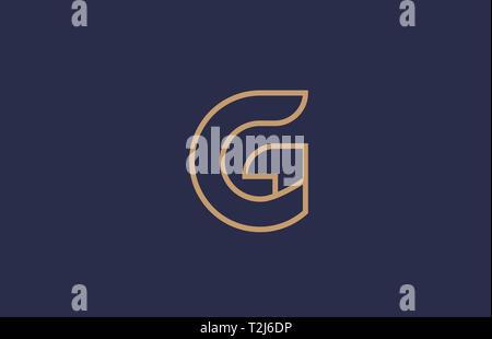 brown blue line alphabet letter G logo icon for a company business or corporate identity design Stock Vector