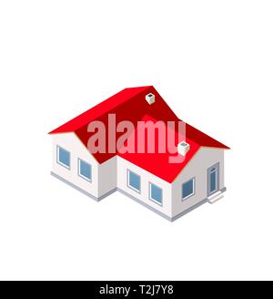 Architecture vector illustration city for business background with Isometric Country Cottage, urban building Stock Vector