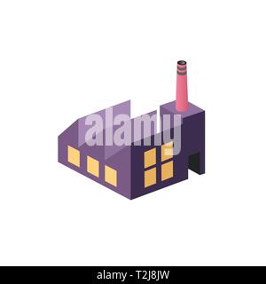 Flat isometric-style plant industry elements without shadows cut out Stock Vector