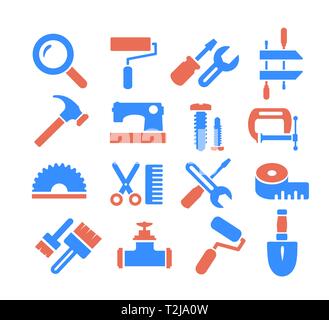 Industrial craft creativity icons set of web signs in flat style Stock Vector