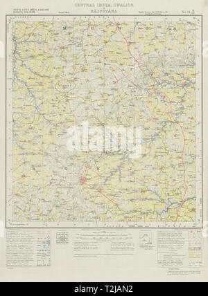 SURVEY OF INDIA 54 H/SE Madhya Pradesh Sironj Gulabhganj Singhada Uhar 1933 map Stock Photo