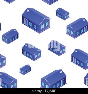 3D houses pattern of seamless backgrounds for digital paper Stock Vector
