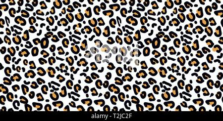 Leopard pattern. Seamless vector print. Realistic animal texture. Abstract repeating pattern - leopard skin imitation can be painted on clothes or fab Stock Vector
