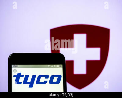 In this photo illustration a Tyco International Ltd. logo seen displayed on a smart phone Stock Photo