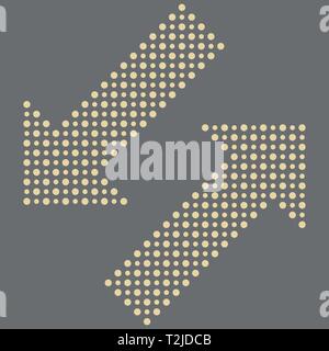 Fine vector dotted golden arrows. Elements for web, infographic and diagrams Stock Vector
