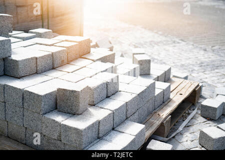 Step plates for sidewalk be renewed Stock Photo