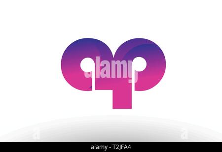 Design of alphabet letter combination ap a p pink blue gradient color ...