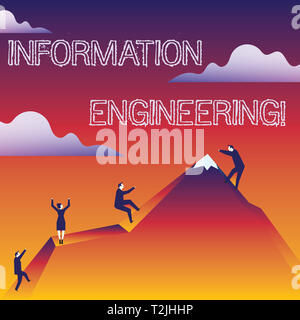 Handwriting text writing Information Engineering. Conceptual photo deals with distribution and knowledge in systems Business People Climbing Color Mou Stock Photo