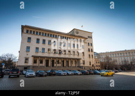 The headquarters of the Bulgarian National Bank in Sofia, Bulgaria Stock Photo