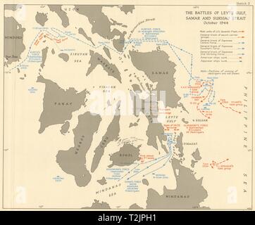 Battles of Leyte Gulf, Samar & Surigao Strait Oct 1944. Philippines WW2 ...